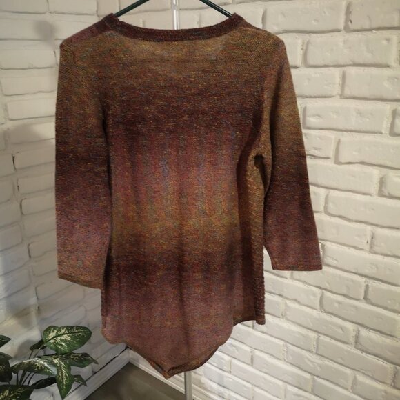 Cleo Ladies Size Small Multi Colored 3/4 Length Sleeve Sweater - Picture 2 of 8